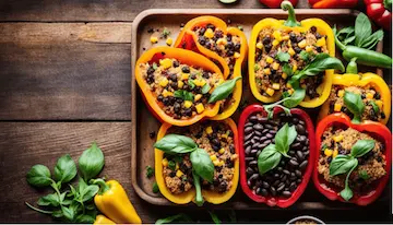 Valuable vegan recipe for stuffed bell peppers (united states)