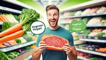 Explore main differences in between vegetarian and vegan