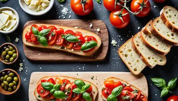 Valuable appetizer recipe for bruschetta, famous worldwide