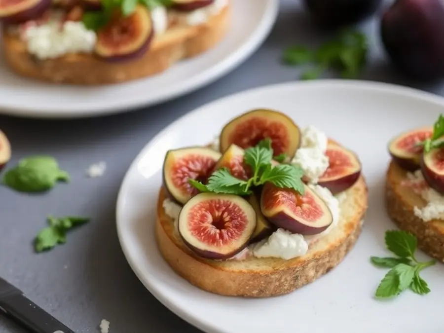 Best Fresh Fig Appetizers Recipes: Fig and Ricotta Bruschetta