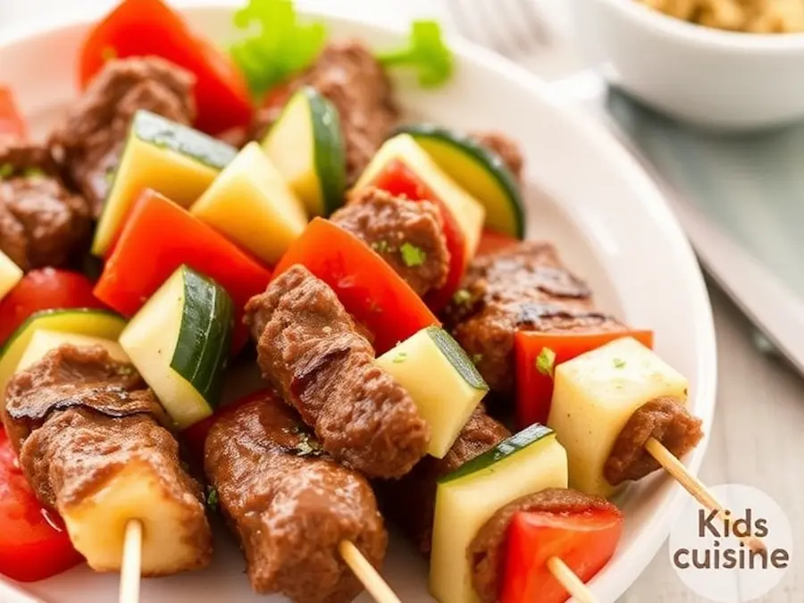 Beef and Vegetable Skewers: Easy Ground Beef Recipes for Kids for Busy Parents