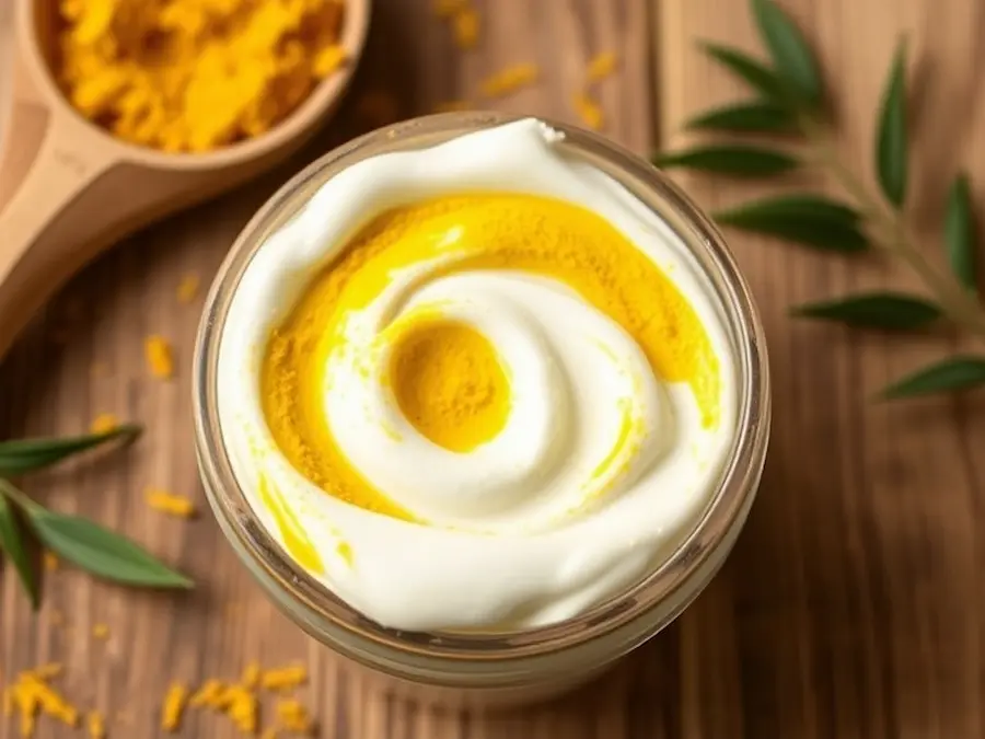 Skin tightening-turmeric and yogurt brightening face mask for skin tightening (herbal remedy)