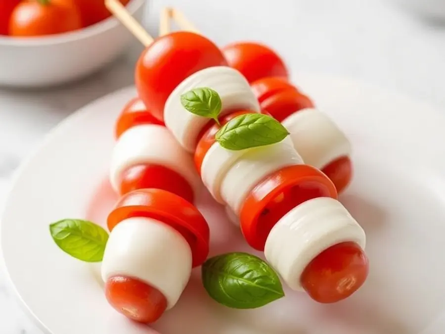 Tomato and Mozzarella Caprese Sticks