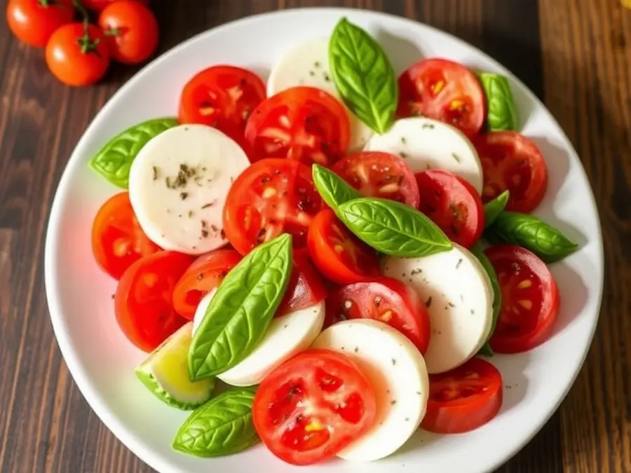 Vegetarian caprese salad- healthy and delicious