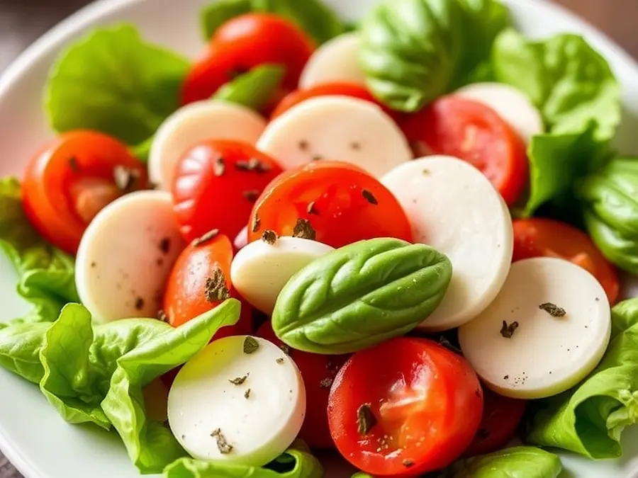 Vegetarian italian caprese salad recipe