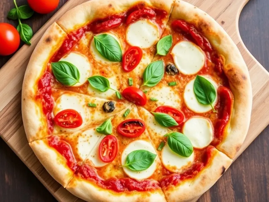 Vegetarian italian margherita pizza recipe