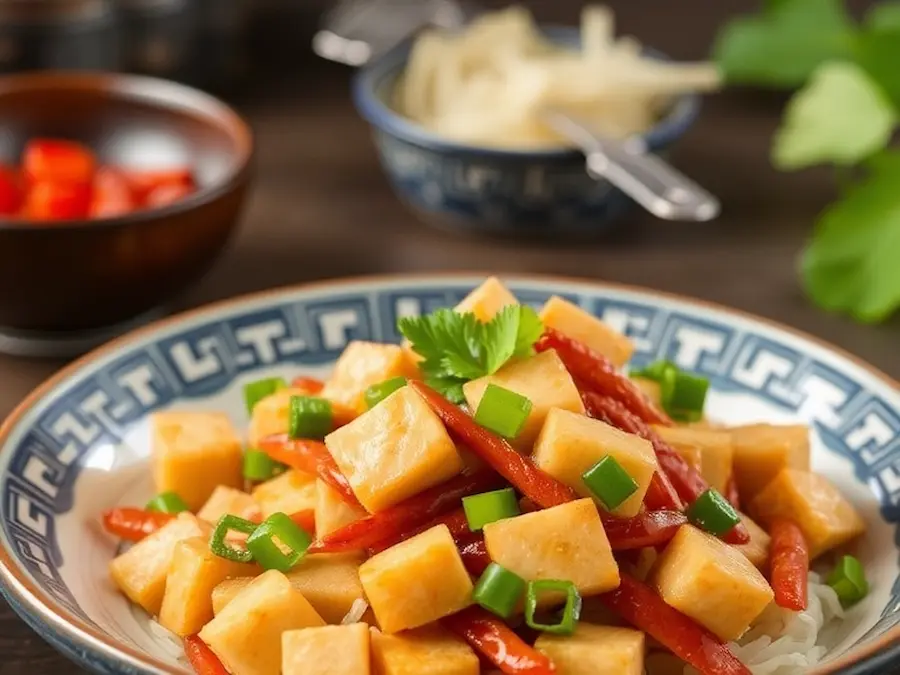 Kung pao tofu- meat-free magic