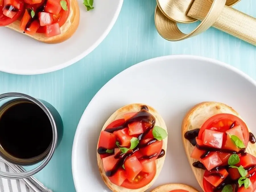 Tomato bruschetta with balsamic glaze-savory creations await