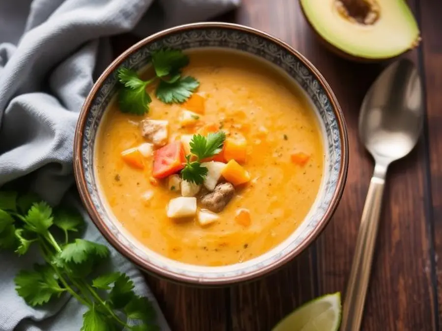 Thai-inspired coconut curry soup-wholesome and filling