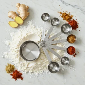 Equip 2 - measuring cups and spoons used in banana bread recipe